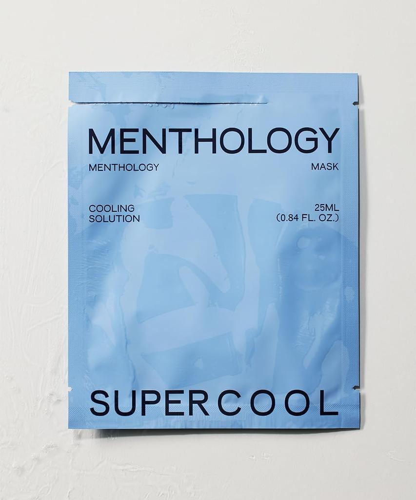 Menthology Super Cool Mask успокаивающая тканевая маска для лица и уменьшения покраснений и Для чувствительной корейская косметика с натуральным алоэ и Гипоаллергенная