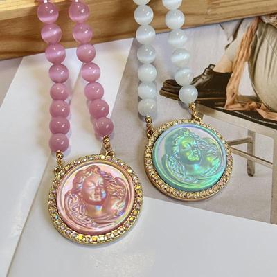 Винтажный золотой ювелирный набор с кошачьим глазом в виде ангела: Ожерелье, Браслет, Брошь, Серьги-пусеты - Новый товар