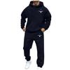 Men's Casual And Personalized Printed Long-sleeved Hooded Sweatshirt, Men's Sports Sweatshirt And Sweatpants Two-piece Set