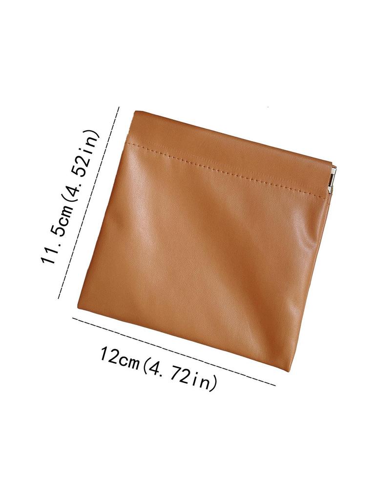 Portable Solid Color PU Waterproof Makeup Bag