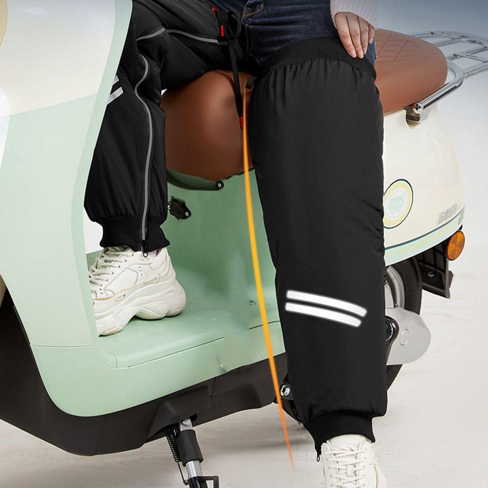 Reflective Zipper Thermal Kneecap Fleece-lined Motorcycle Leg Warmer Hiking