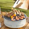 Portable Charcoal Grill Smokeless Barbecue Grill Small Tabletop Outdoor Round Non-stick Barbecue Rack for Camping Picnic Garden