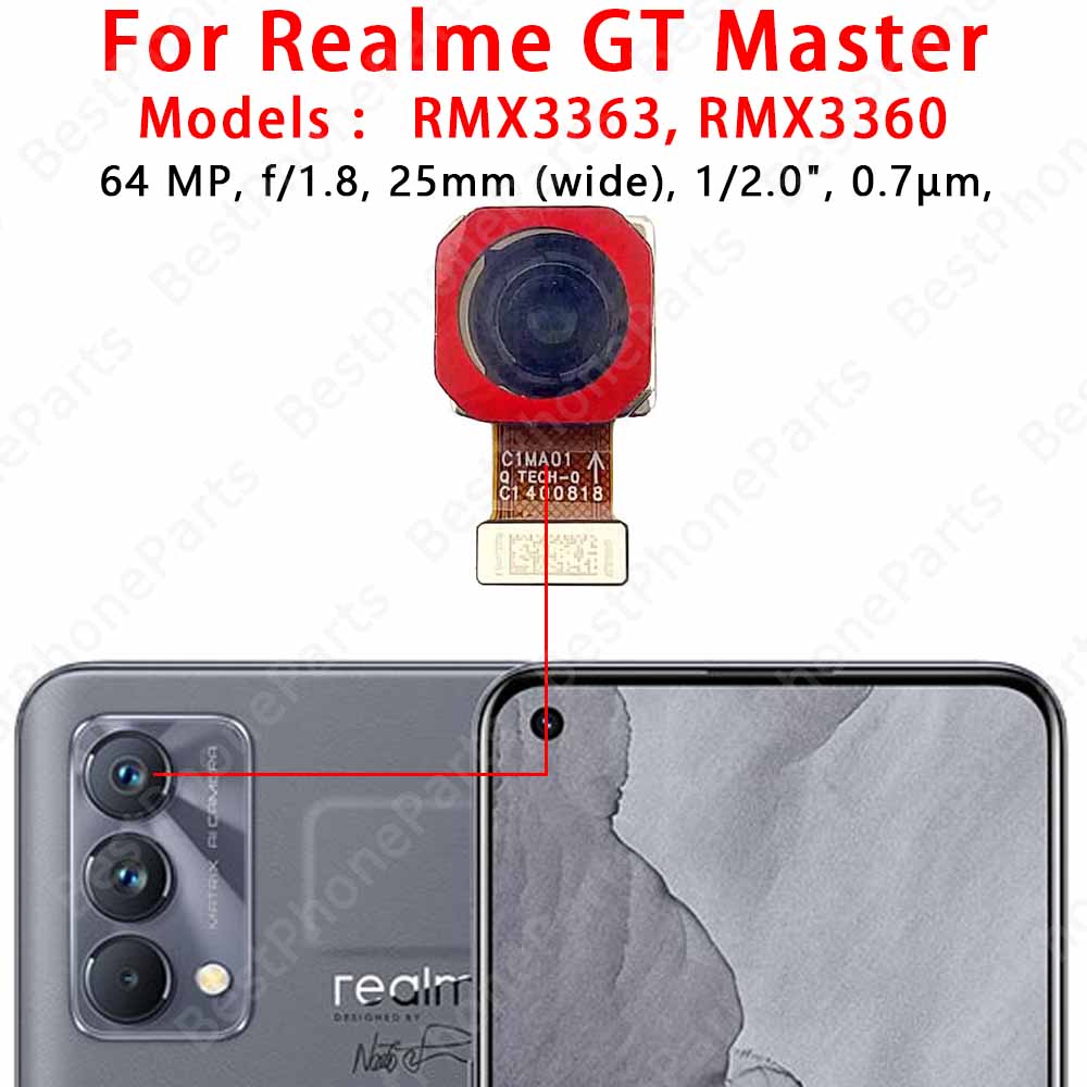 Передняя и задняя камеры для Realme C55 C67 4G GT Master GT Neo Основной модуль камеры с шлейфом Запасные части