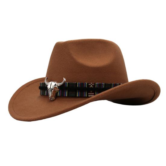 Ковбойская шляпа в стиле вестерн для мужчин и женщин с широкими полями, солнцезащитная фетровая шляпа для пляжа, шерстяная фетровая шляпа для ковбойши с регулируемым ремешком