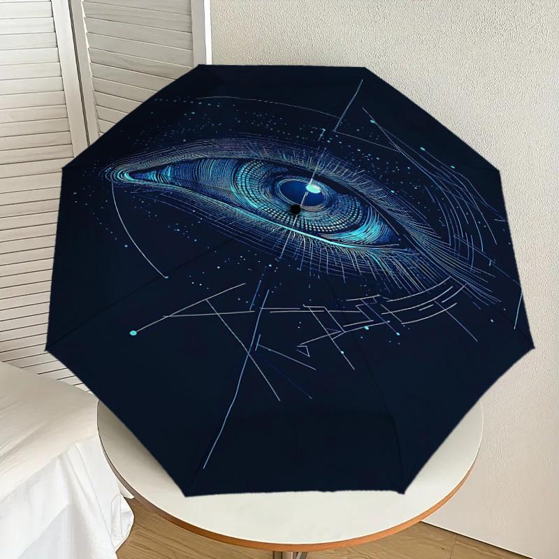 1pc Eye Technology Automatic Open/Close Umbrella Compact Folding Umbrella with 8-Rib Shaft for Women/Men, Elegant Birthday1154S