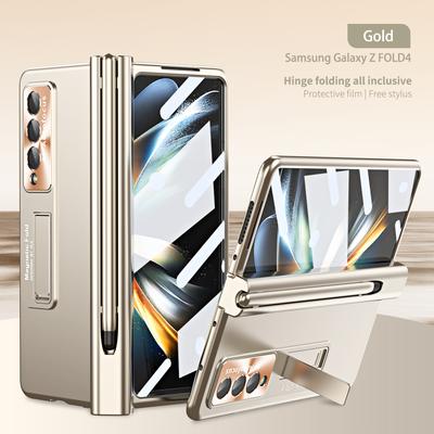 Роскошный чехол с магнитным покрытием и слотом для ручки для Samsung Galaxy Z Fold 4 3, тонкий чехол с подставкой и жестким ПК с защитой экрана