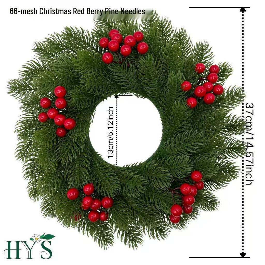 Artificial Pine Christmas Wreath for Window & Door Decor