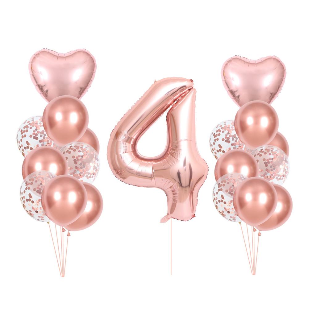 Набор воздушных шаров из фольги розового золота номер 1, 2, 3, 4, 5, воздушный шар с днем ​​рождения, украшения для первого дня рождения, детский душ