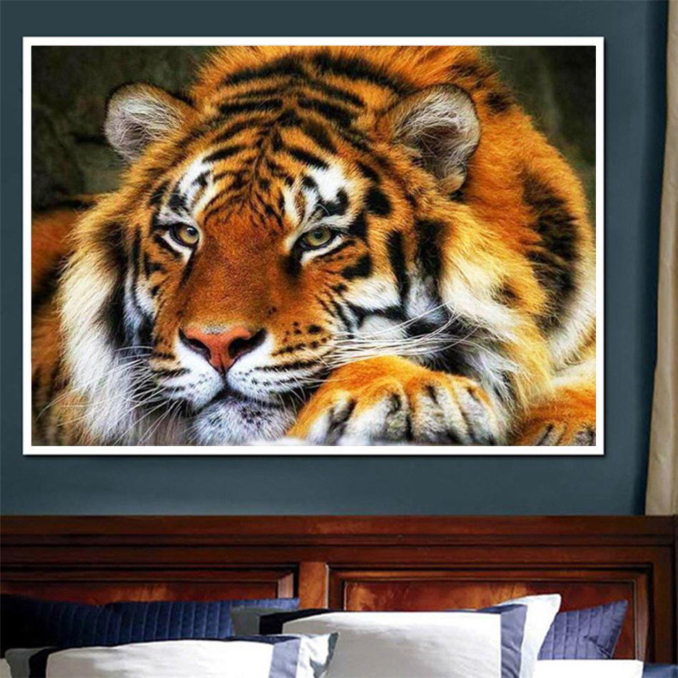 Diamond Embroidery Tiger Diamond Painting Animal Picture of Rhinestone Diamond Mosaic Pattern Crafts