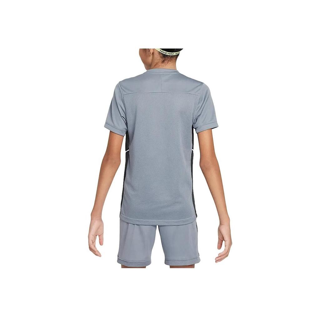 Nike Dri-Fit Academy 25 Сухая Удобная Дышащая Быстросохнущая Футбольная Футболка с Коротким Рукавом Детские Топы Белый Угольно-Черный Холодный-Серый HJ3716-101
