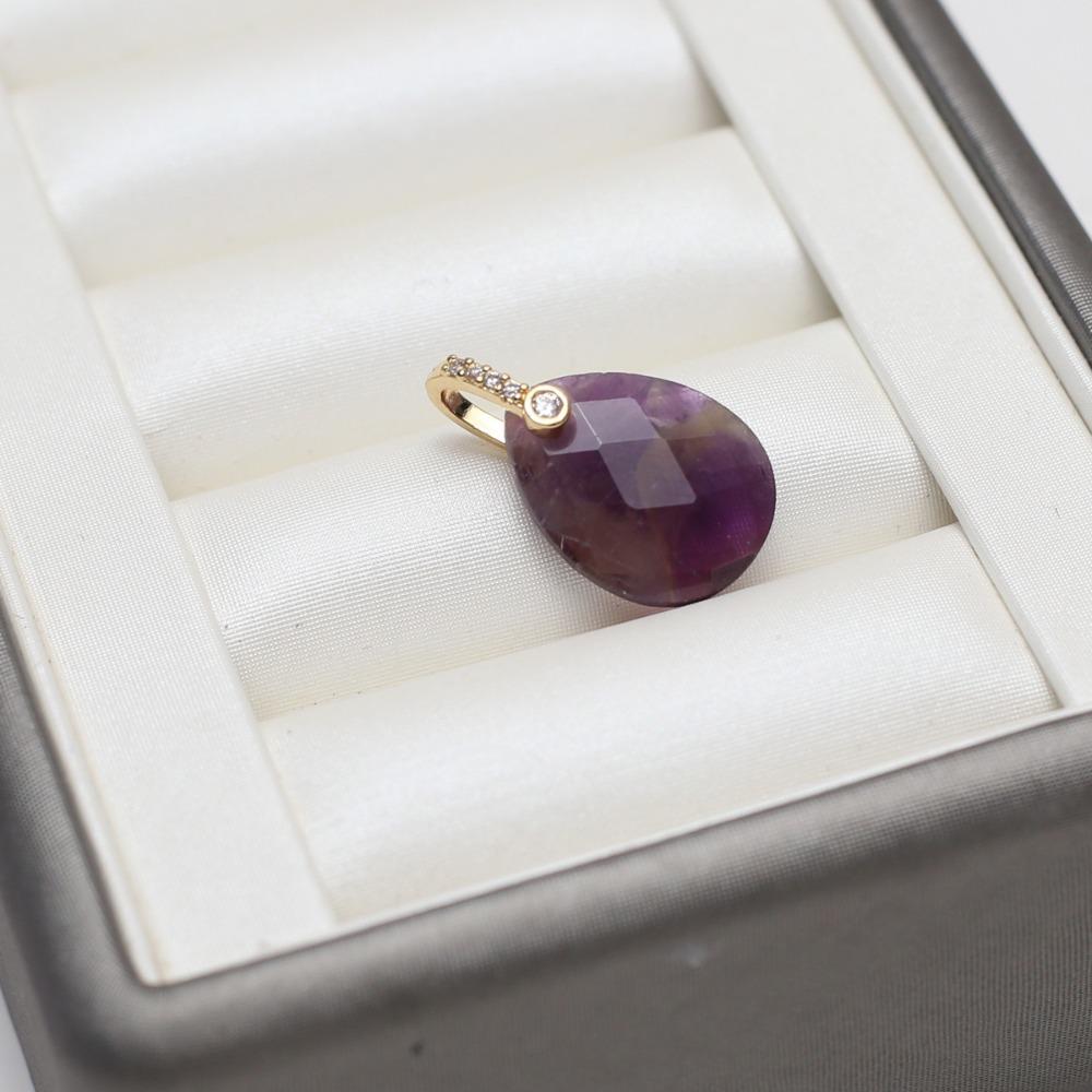 2PCS Faceted Design Gemstone Pendant Diamond Cut Faceted Crystal Pendant For Earring Craft