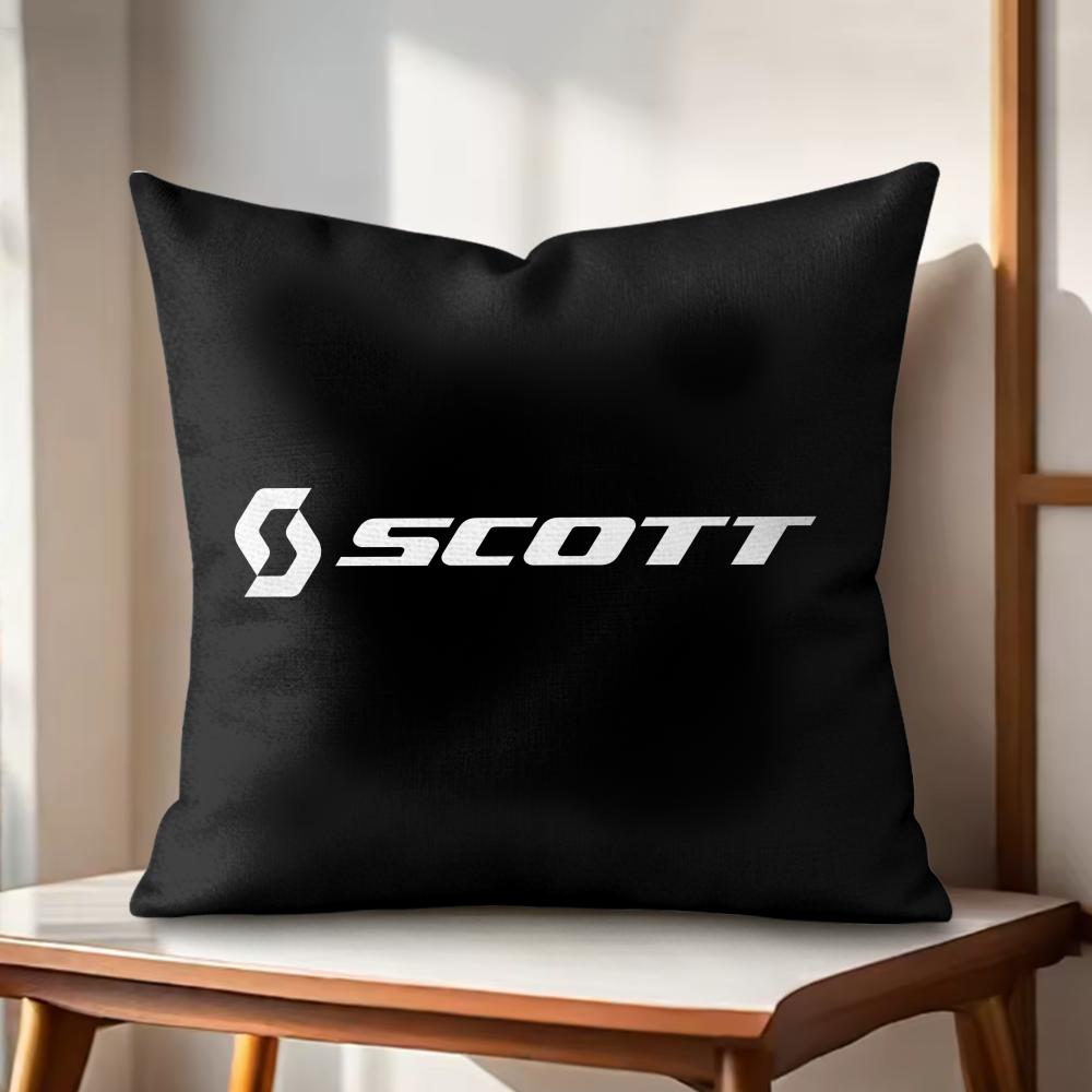 Fashion SScottS Logo Cushion Cover Natural Linen Organic Fabric DoubleSided Printing Couch Pillow Covers Home Decor
