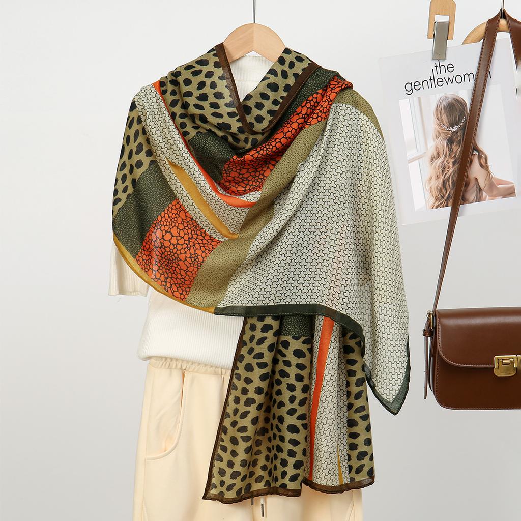 Хиджаб-шарф с леопардовым принтом для мусульманских женщин Хлопково-льняной головной платок Шаль Обертка Элегантный Малайзия Головные повязки Тюрбан Платок 180*70 см