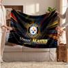 Pittsburgh Steelers Flannel Blanket, Custom Name Text Personalized Soft Throw Blanket Home Decor Gift