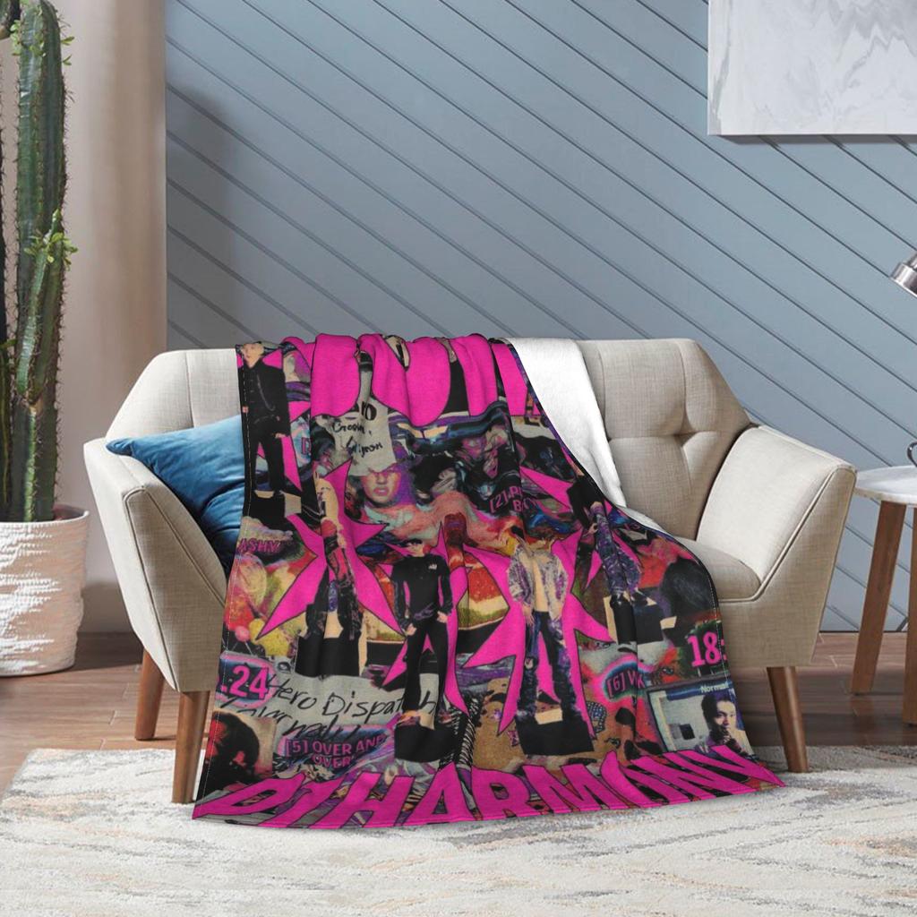 Super Soft DUH! P1Harmony Kpop Music Album Throw Blanket Premium Fleece Flannel Bed Blanket Cozy Warm Blankets All Season Use