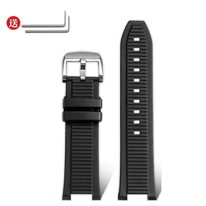 Высококачественный резиновый ремешок для часов TISSOT 1853 Серия T141 T141.417A Силиконовый ремешок Вогнутый дизайн 24 мм Водонепроницаемый браслет