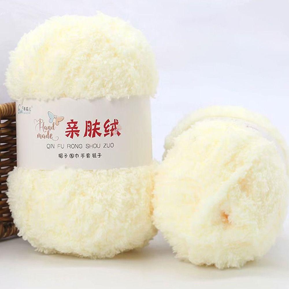 Yarn Crochet Hand Knitting Thick Line Fluffy Wool Yarn Towel Threads Scarf Sweater Coral Velvet
