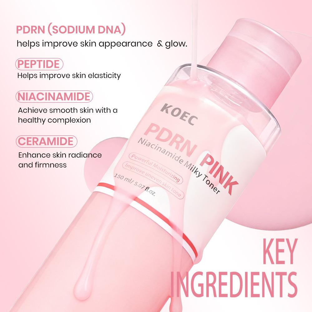 KOEC Pink PDRN Milky Toner 150g – Hydrating Nourishing Brightening