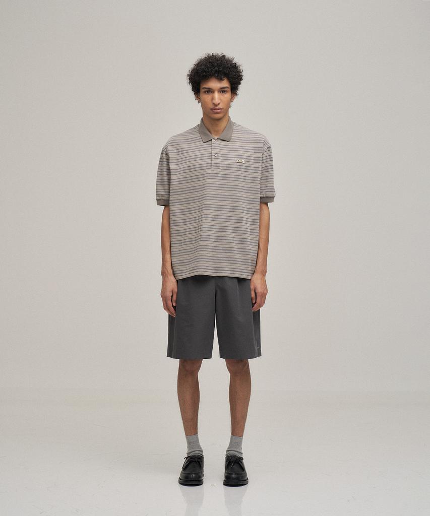 LE TIGRE Multi-Stripe Polo T-Shirt (Pale Khaki)
