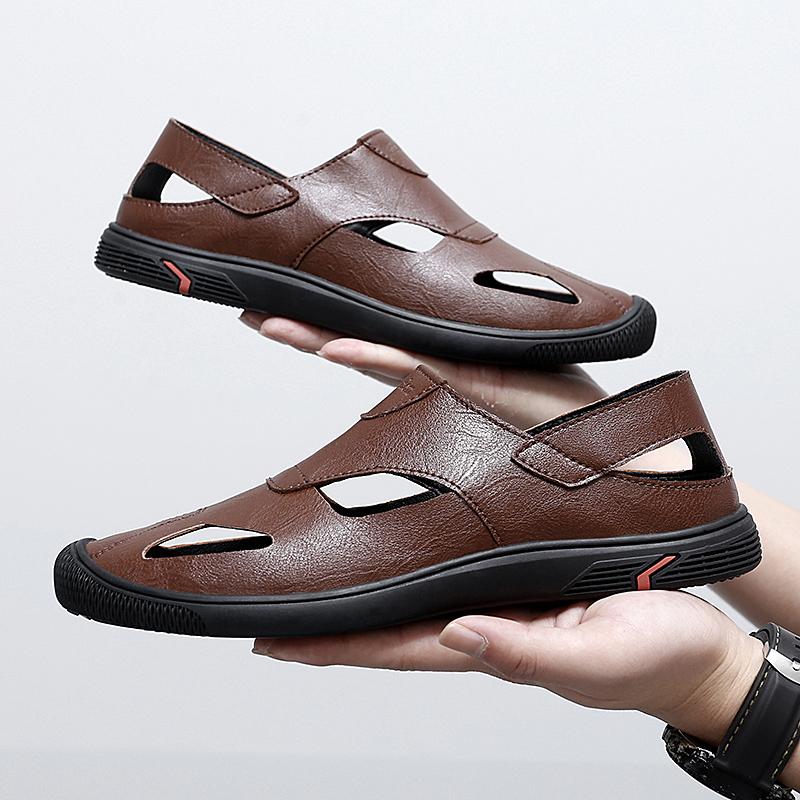 Модные мужские мокасины Slip-On Роскошные модные кожаные летние дышащие мужские повседневные туфли для отдыха на открытом воздухе Плоские деловые туфли мужские Трендовые мокасины