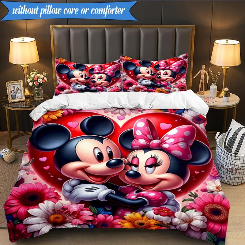 Mic-key 3pcs K-pop music group Bedding set,Ideal for Bedroom, Dormitory,Including Duvet Cover And 2pcs Pillowcases,Fan gifts