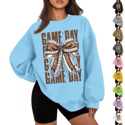 Женская повседневная мода с длинным рукавом и принтом, с круглым вырезом, свободная толстовка