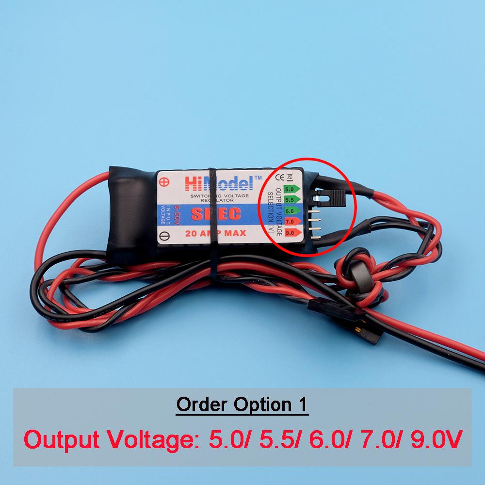 20A Switching Voltage Regulator SBEC UBEC 2-12s Input Two Lines 5.0V/7.4V/8.4V/9V/12V Output for RC Airplane Car Boat DIY Model