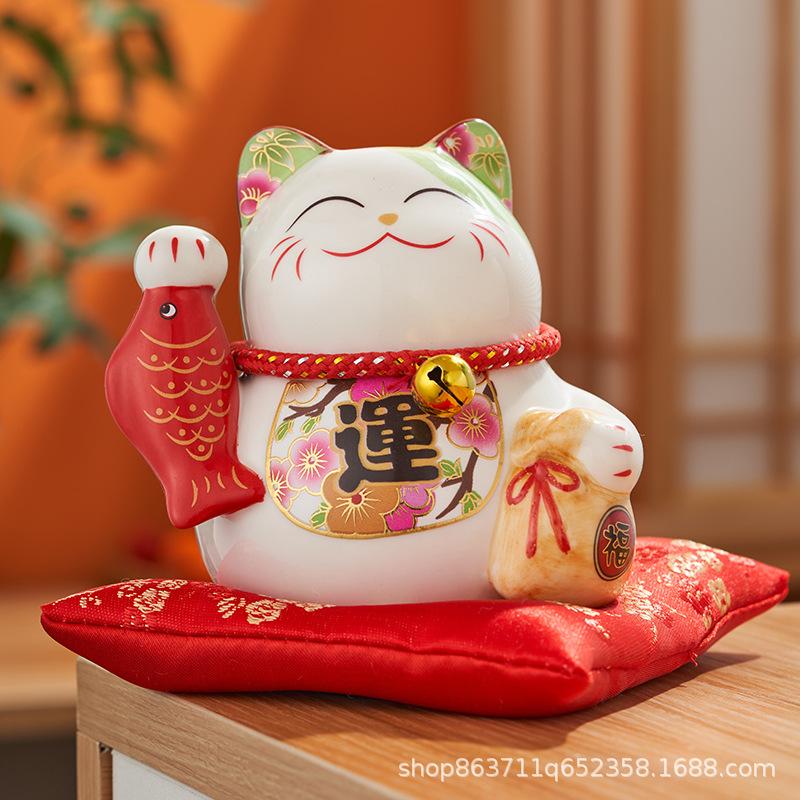 НОВАЯ копилка «Счастливый кот», креативное украшение, керамический кот удачи в японском стиле, подарок на открытие нового магазина, украшение для дома
