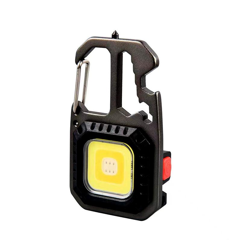 LED multifunctional portable keychain light emergency outdoor camping light USB mini COB work light