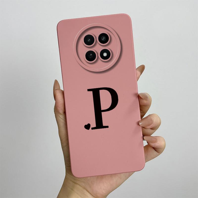 For Realme 12 5G Case Realme 12X 5G Phone Case realme12 realme12x Cover Cute Initial Letters Skin Matte Soft Shockproof Cover