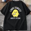 I Have Stability Ability To Stab T-Shirt Men Women Fashion Duck Meme Graphic T-shirts  Soft Unisex Tee Tops Streetwear