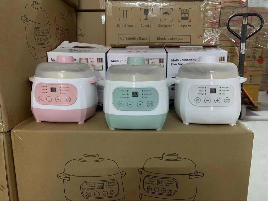 Mini Electric Slow Cooker: Double Boiler Ceramic Stew and Porridge Pot, Perfect for Soups and More.