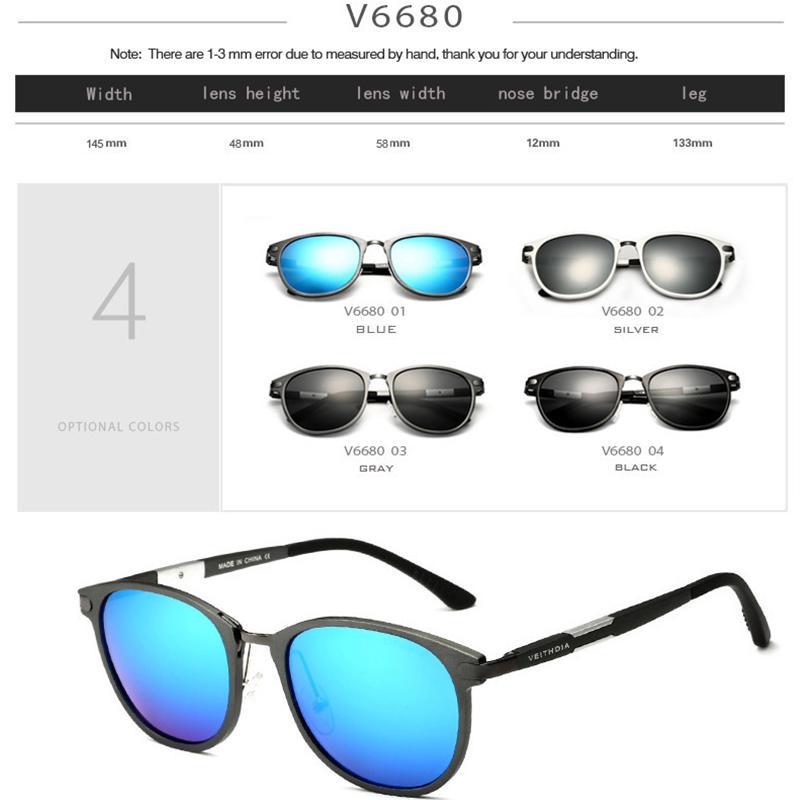Magnesium Sunglasses Retro Aluminum Veithdia Polarized Lens Vintage Eyewear Unisex Accessories 6680