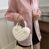 Trendy Heart-shaped Handbag For Women 2024 Summer Plaid Pattern Versatile Shoulder Bag