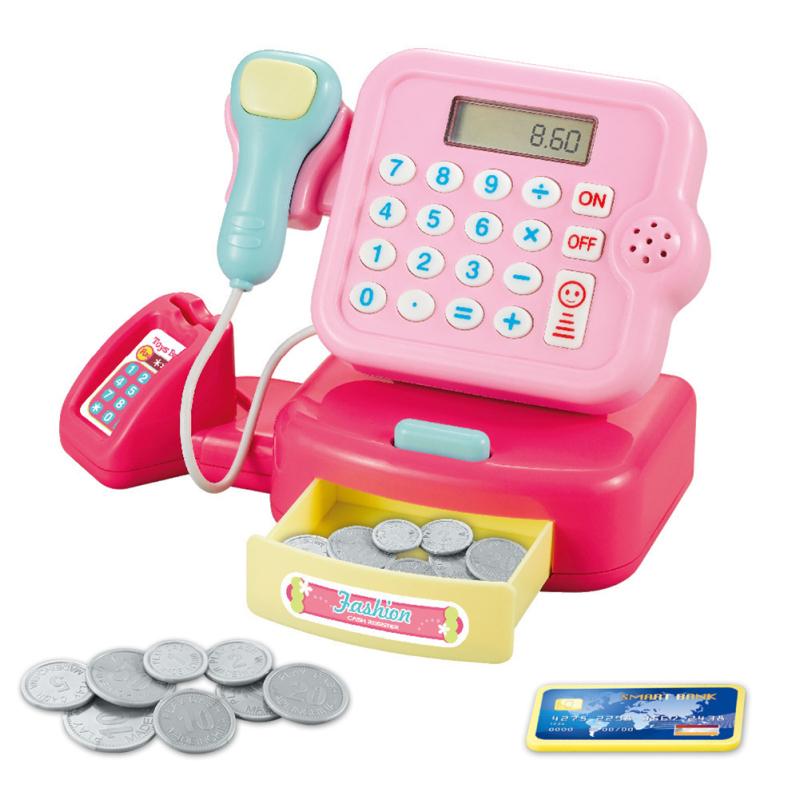 Children Cash Register Toy Play House Toy Simulation Scanner Supermarket Cashier Cash Register