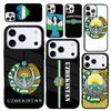 Чехол-бампер для iPhone 17 Air 16 Pro Max 15 Plus 11 13 Mini 14 12 Задняя крышка телефона с эмблемой Государственного флага Узбекистана