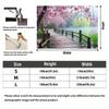 1 large polyester background for spring and summer scenes - cherry blossom and misty lake design perfect for party photography