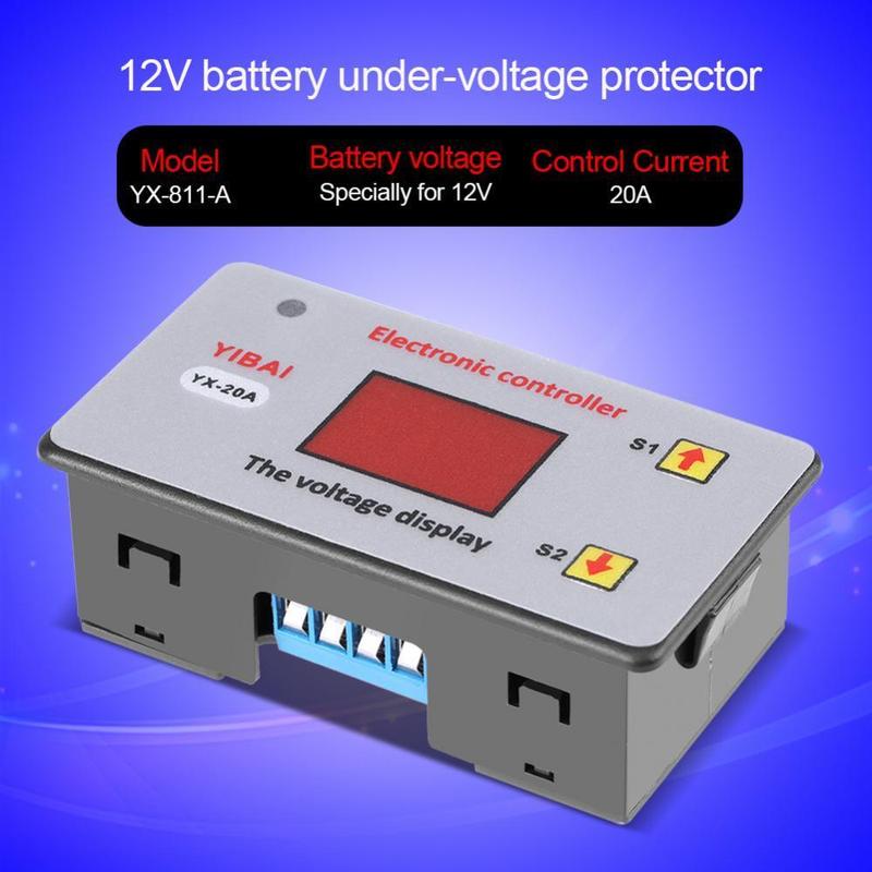 Low Voltage Battery Under-voltage Controller Cut off Module Accuracy 0.1V LED indicator 79*43*39.5mm 12V Auto 20A