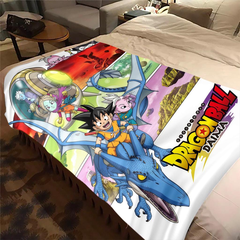 1 шт. Плед из фланели с принтом DRAGON BALL, Высокое качество, Для всех сезонов, Декор для дома, Тепло и Уют, Идеально для Рождественских подарков
