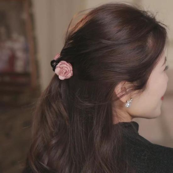 Женская заколка для волос с двухсторонним декором в виде цветка розы, противоскользящие зубцы, заколка для волос с затылком в виде акулы, украшение для волос