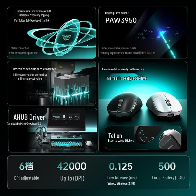 Легкая игровая мышь AULA SC800Max с тремя режимами