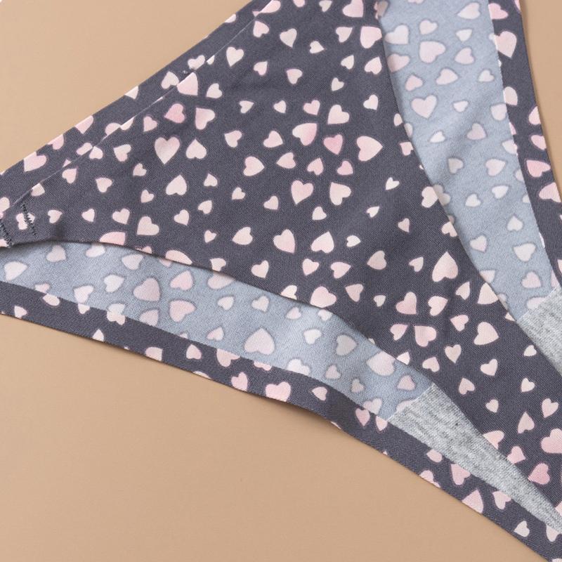 CINOON Women Printed Thong Underpant Soft Panties Sexy Panty Female G-String Breathable Multicolor Underpants Seamless Briefs