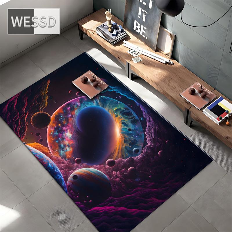 3D Carpets For Children's Bedroom Universe Rug Planet Black Hole Outer Space Carpet For Boys Custom Carpet Bath Mat 3D