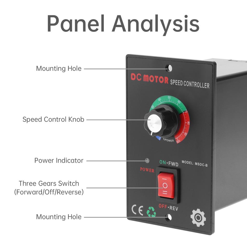 12-60В 20А DC ШИМ Регулятор скорости щеточного двигателя Реверсивный переключатель прямого/обратного хода для двигателей серий 550 775 795 895