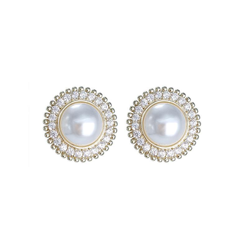 S911 silver needle pearl stud earrings new trendy high-end earrings simple exquisite small temperament ins earrings