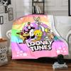 1pc Looney Tunes Cartoon Character Flannel Throw Blanket - Lightweight Soft Warm All-Season Blanket for Sofa, Bed, Travel, Camping  L1029133