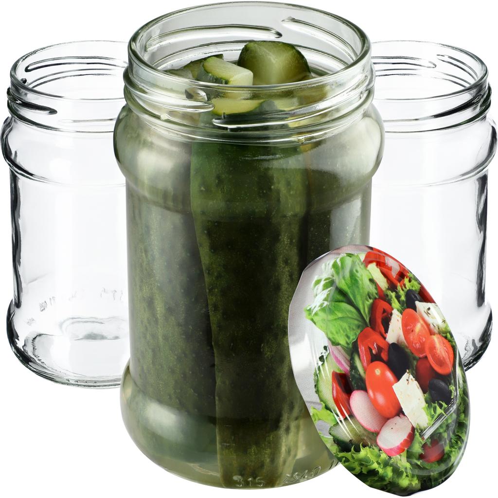 KADAX Seno Preserve Jars 315ml 10pcs 66mm + Lids "Red Peas"