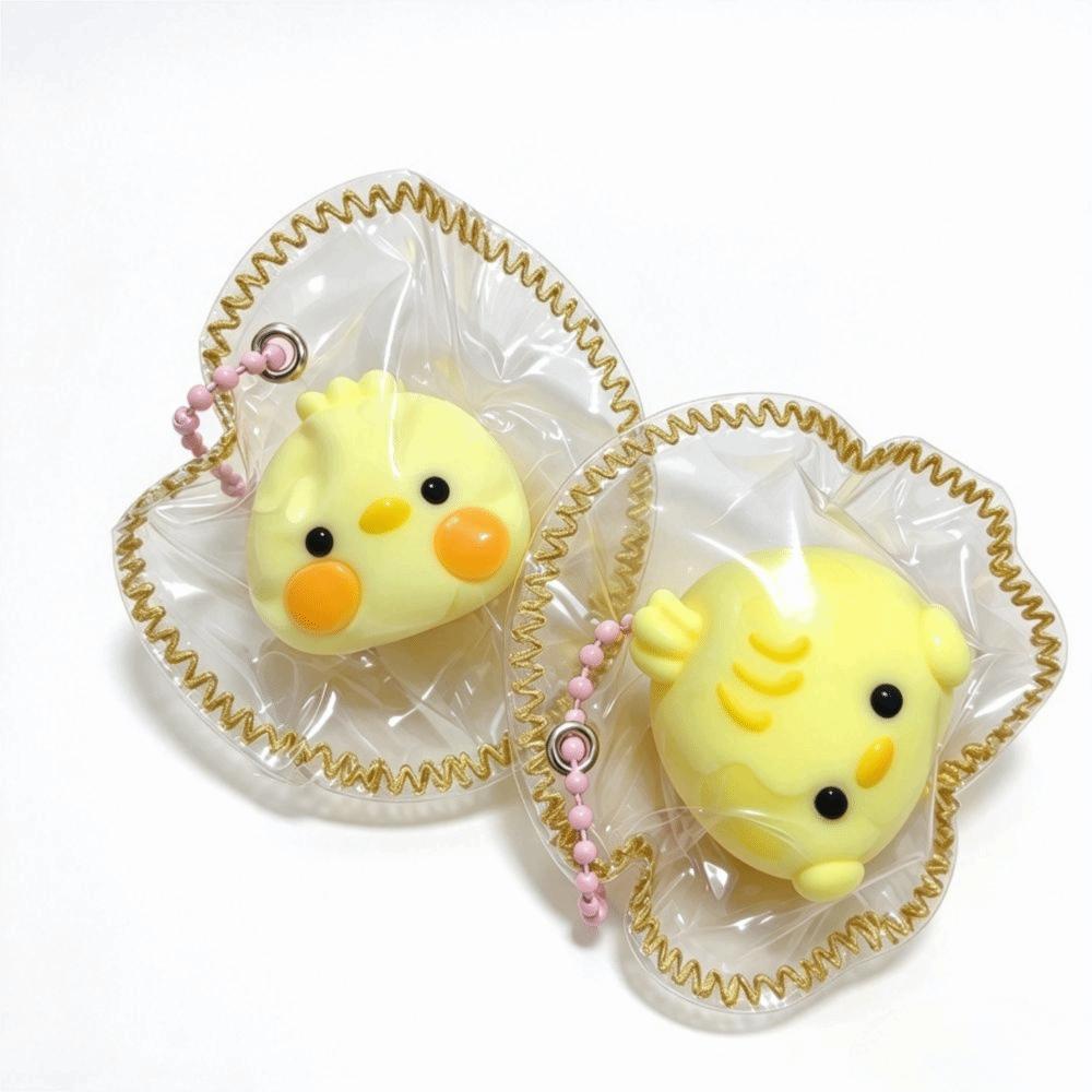Food-Grade Silicone Animal Squishy Keychain Mini Cute Animals Fidget Toy Keyring Adults