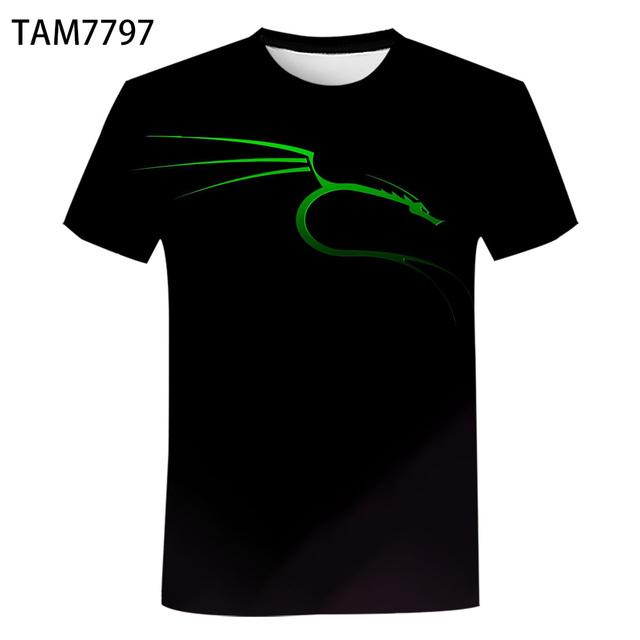 Летняя мужская и женская рубашка 3DT, секс-уличная одежда, футболка с короткими рукавами в стиле хип-хоп, Amoled Terminal Linux