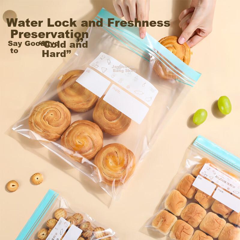 Food Grade Sealing Bags Small Size 30pcs Reusable Fresh-Keeping Ziplock Bags for Picnic and Refrigerator Storage